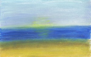 Pastel Doodle Sunset on Watercolor paper72dpi